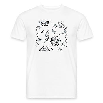 Seamless_pattern_with_roses - T-shirt homme - blanc - Devant - AI Model Male 178 dark (178cm)