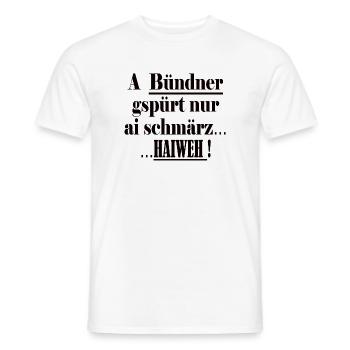 Les Grisons ne connaissent que ai schmärz Haiweh - T-shirt homme - blanc - Devant - AI Model Male 178 dark (178cm)