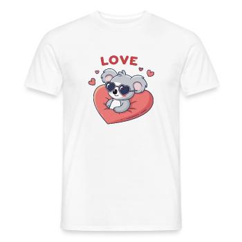 Koala-Liebe, Herz und Gläser - Männer T-Shirt - Weiß - Vorne - AI Model Male 178 dark (178cm)