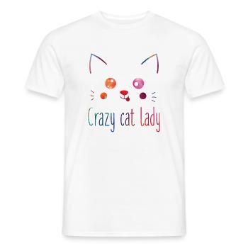 Folle Chat, Amante Drôle de Chats - T-shirt homme - blanc - Devant - AI Model Male 178 dark (178cm)