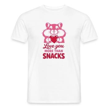 Love You More Than Snacks – Hamster - Men's T-Shirt - white - Front - AI Model Male 178 dark (178cm)