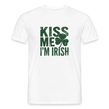 Kiss Me I'm Irish Shamrock  - Men's T-Shirt - white - Front - AI Model Male 178 dark (178cm)
