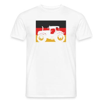 Tractor with German flag – Farmer Stolz - Men's T-Shirt - white - Front - AI Model Male 178 dark (178cm)