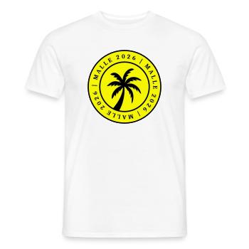 Malle 2026 Palm Tree Circle - Men's T-Shirt - white - Front - AI Model Male 178 dark (178cm)