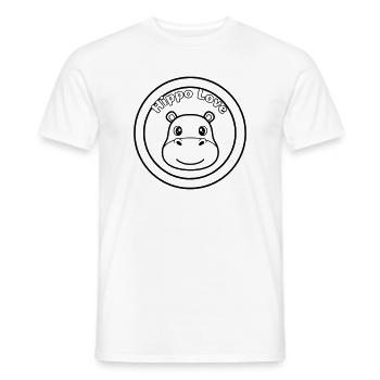 Hippo Love Nilpferd Logo - Men's T-Shirt - white - Front - AI Model Male 178 dark (178cm)