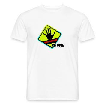 Hand weg! Kein Handy-Touch - Männer T-Shirt - Weiß - Vorne - AI Model Male 178 dark (178cm)
