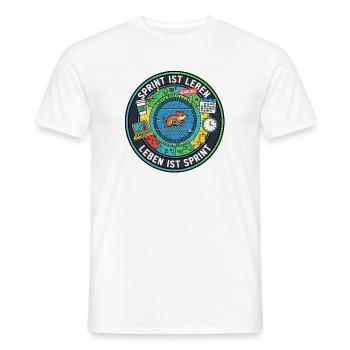 Sprint is life: Agile zombies in the hamster wheel - Men's T-Shirt - white - Front - AI Model Male 178 dark (178cm)