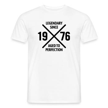 Legendary since 1976 | Aged to perfection - Men's T-Shirt - white - Front - AI Model Male 178 dark (178cm)