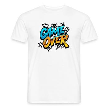 Game Over Graffiti Splash Tee - Männer T-Shirt - Weiß - Vorne - AI Model Male 178 dark (178cm)