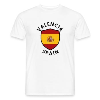Valencia Spain Shield Pattern - Men's T-Shirt - white - Front - AI Model Male 178 dark (178cm)