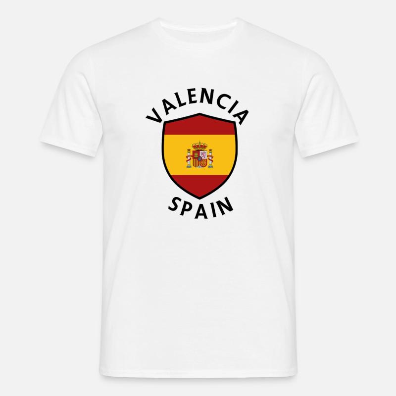 Valencia Spain Shield Pattern - Men's T-Shirt - white