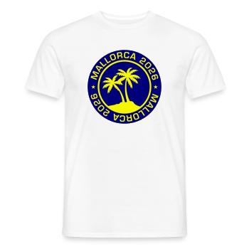 Majorque 2026 - T-shirt homme - blanc - Devant - AI Model Male 178 dark (178cm)