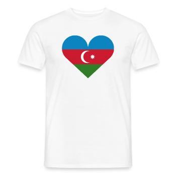 Azerbaijan heart flag - Men's T-Shirt - white - Front - AI Model Male 178 dark (178cm)