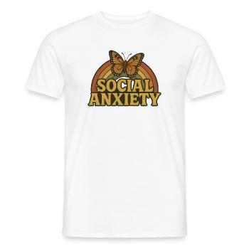 Retro Butterfly Soziale Angst - Männer T-Shirt - Weiß - Vorne - AI Model Male 178 dark (178cm)