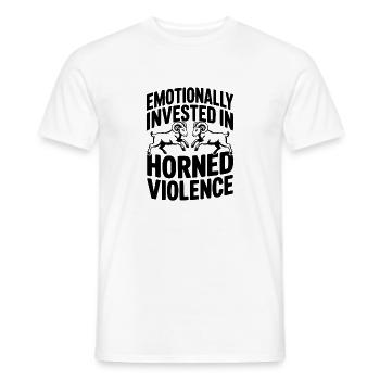 Emotional investiert in gehörnte Gewalt - Männer T-Shirt - Weiß - Vorne - AI Model Male 178 dark (178cm)