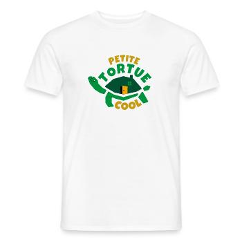 Petite Tortue Cool - T-shirt homme - blanc - Devant - AI Model Male 178 dark (178cm)