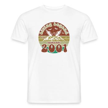 25e anniversaire : Légende vivante depuis le VIN 02/2001 - T-shirt homme - blanc - Devant - AI Model Male 178 dark (178cm)