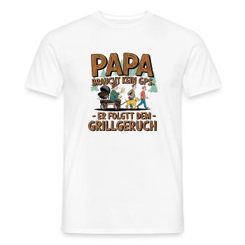 Papa n’a pas besoin de GPS, il suit l’odeur du barbecue - T-shirt homme - blanc - Devant - AI Model Male 178 dark (178cm)