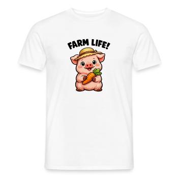 Farm Life Cute Sow with Carrot - Men's T-Shirt - white - Front - AI Model Male 178 dark (178cm)