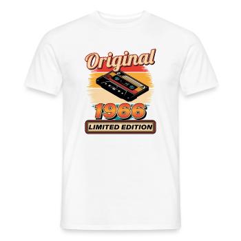Original 1966 Limited Edition Kassette Retro - Männer T-Shirt - Weiß - Vorne - AI Model Male 178 dark (178cm)