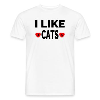 felino - T-shirt uomo - bianco - Fronte - AI Model Male 178 dark (178cm)