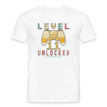Level 11 freigeschaltet - Männer T-Shirt - Weiß - Vorne - AI Model Male 178 dark (178cm)
