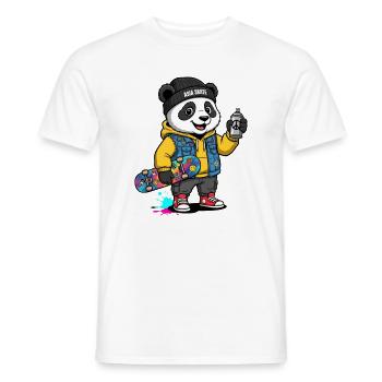 Asia Panda Skate Crew - Men's T-Shirt - white - Front - AI Model Male 178 dark (178cm)