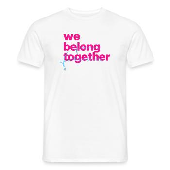 We belong together Neon Script - Männer T-Shirt - Weiß - Vorne - AI Model Male 178 dark (178cm)