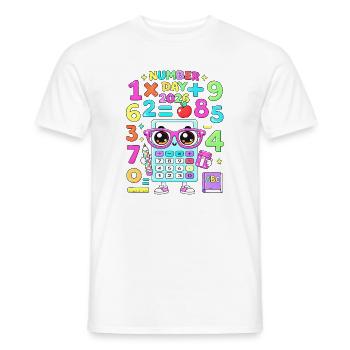 Kawaii Calculator Classroom Theme - Men's T-Shirt - white - Front - AI Model Male 178 dark (178cm)
