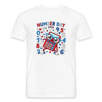 Number Day 2026 Calculator Hero - Männer T-Shirt - Weiß - Vorne - AI Model Male 178 dark (178cm)