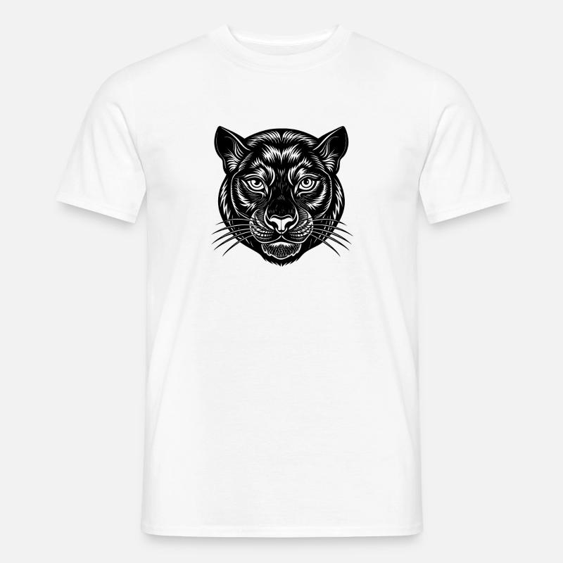 Panthergesicht - Männer T-Shirt - Weiß
