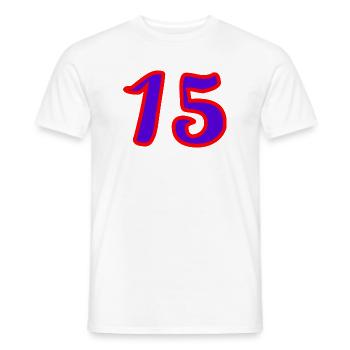 15. 15 YEARS. 15th ANNIVERSARY. 15 YEAR ANNIVERSARY. - Men's T-Shirt - white - Front - AI Model Male 178 dark (178cm)