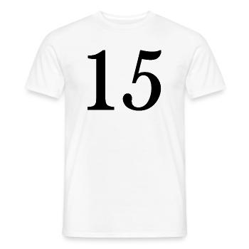 15. 15 ANS. 15e ANNIVERSAIRE. ANNIVERSAIRE 15 ANS. - T-shirt homme - blanc - Devant - AI Model Male 178 dark (178cm)