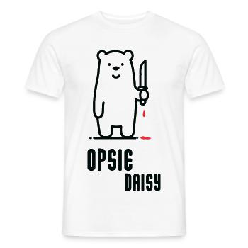 Bär mit Messer – Opsie Daisy - Männer T-Shirt - Weiß - Vorne - AI Model Male 178 dark (178cm)
