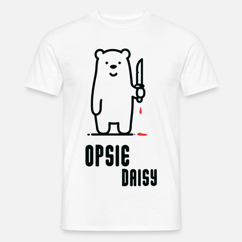 Bär mit Messer – Opsie Daisy - Männer T-Shirt - Weiß