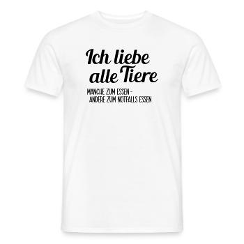 Ich liebe Tiere - Männer T-Shirt - Weiß - Vorne - AI Model Male 178 dark (178cm)