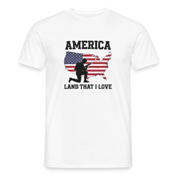 America Land que j’aime soldat patriote - T-shirt homme - blanc - Devant - AI Model Male 178 dark (178cm)