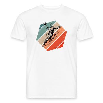 Motif de handball minimaliste pour hommes - T-shirt homme - blanc - Devant - AI Model Male 178 dark (178cm)