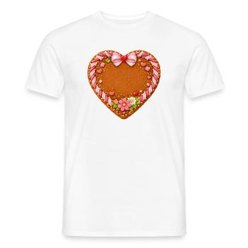Gingerbread heart motif for self-labeling - Men's T-Shirt - white - Front - AI Model Male 178 dark (178cm)