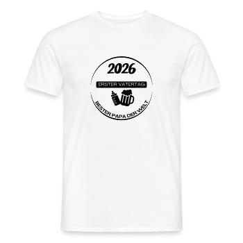 First Father's Day – Shirt for Dad & Child - Men's T-Shirt - white - Front - AI Model Male 178 dark (178cm)