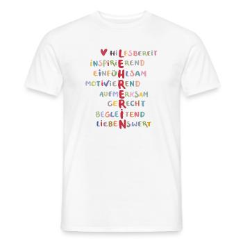 enseignant - T-shirt homme - blanc - Devant - AI Model Male 178 dark (178cm)