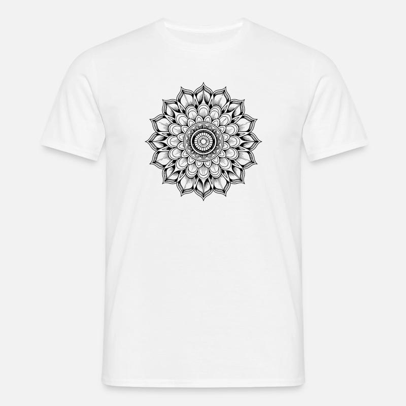 Mandala - T-shirt til herrer - hvid