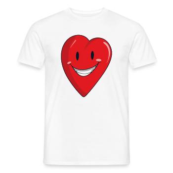 Cheerful heart with a smile - Men's T-Shirt - white - Front - AI Model Male 178 dark (178cm)