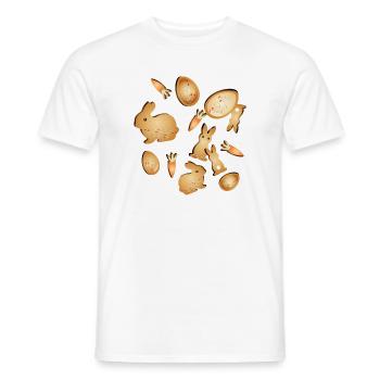 Motifs de biscuits de Pâques avec Bunny & Egg - T-shirt homme - blanc - Devant - AI Model Male 178 dark (178cm)
