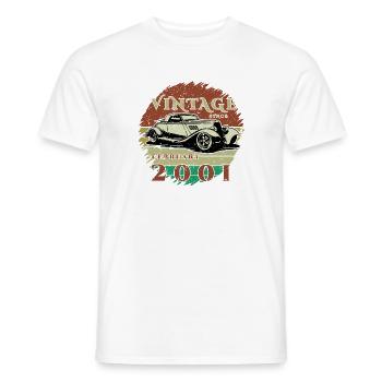 25. Geburtstag - Klassiker - Vintage since 02/2001 - Männer T-Shirt - Weiß - Vorne - AI Model Male 178 dark (178cm)