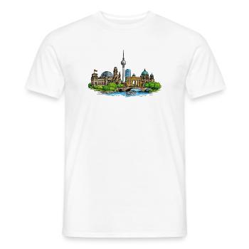 Berliner Skyline  - Männer T-Shirt - Weiß - Vorne - AI Model Male 178 dark (178cm)