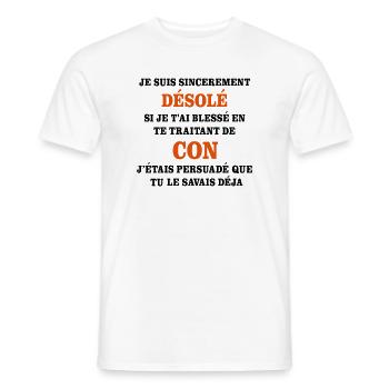 betrügen - Männer T-Shirt - Weiß - Vorne - AI Model Male 178 dark (178cm)