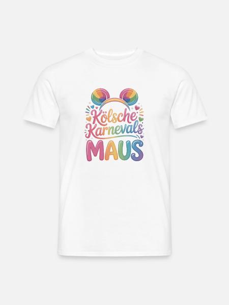 Kölsche Karnevalsmaus Karneval Köln Kölner Maus - Männer T-Shirt - Weiß