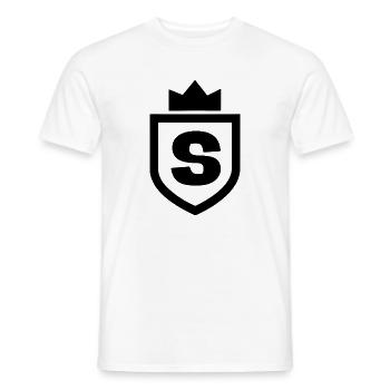 Adel Monogramm Wappen mit Schild Krone Buchstabe S - Männer T-Shirt - Weiß - Vorne - AI Model Male 178 dark (178cm)