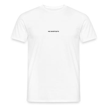 No shortcut typography - Men's T-Shirt - white - Front - AI Model Male 178 dark (178cm)